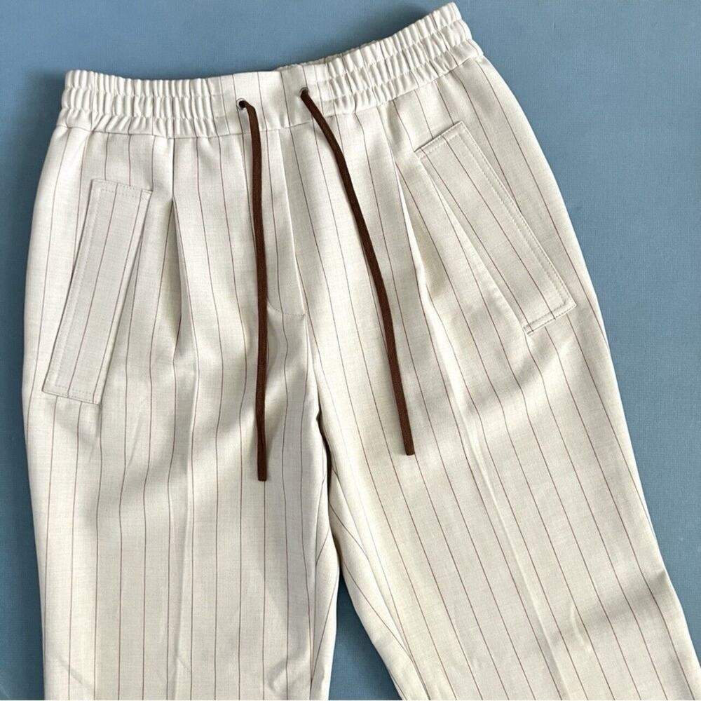 3.1 Phillip Lim Ecru Striped‎ Woven Track Trouser Pants - Picture 5 of 7